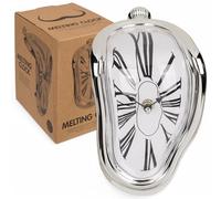 MIJOMA Melting Time Clock - Decorative Wall Clock in Surrealist Design, 18 x 13 cm, Plastic, Melting Clock for Shelf & Table, Inspired by Salvador Dalí