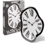 MIJOMA Melting Time Wall Clock - Surreal Design, Glass, 22 x 33 cm - Creative Dali Style Wall Clock, Silent Quartz Clock for Living Room, Office and Creative Room