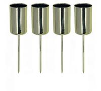 MIJOMA Pack of 4 Stylish Advent Candle Holders with Metal Pin - Taper Candle Holders Candle Plugs for the Perfect Advent Wreath and Advent Arrangement for Christmas (Gold, Diameter 2.5 cm - 9 cm)