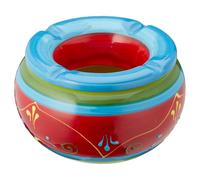 MIJOMA Storm Ashtray, Wind Ashtray Made of Dolomite, Ceramic Table Ashtray with Lid, Weatherproof, for Indoor and Outdoor Use (Red/Colourful Floral, Diameter 13.5 cm)