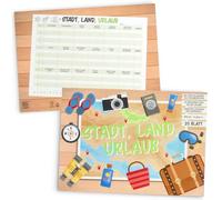 MIJOMA Theme Pad City Country... - Creative Participation Pad with 18 Questions, 20 Sheets, 30 x 21 cm for Travel, Celebrations & Everyday Life (City, Country Holiday)