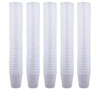 MIJOMA Unbreakable Plastic Shot Glasses, Heavy Duty Shot Glasses. Jello Shots, Desserts, Party, Wedding, Birthday. Dishwasher Safe, Reusable. 29ml (White, Pack of 160)