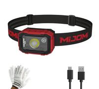 MIJOMI H20 Mini Rechargeable Sensor LED Headlamp with Four Lighting Modes, 500 Lumens, Flood Light&Spot Light, IPX4 Waterproof Headlight Flashlight for Hiking, Fishing, Hunting, Caving