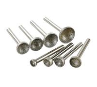 MiJunHD 10-25mm Electroplated Diamond Grinding Head Mounted Points Spherical Concave Head Bead Coarse Grinding Bit with 6mm Shank for Jade Amber Stone Beeswax Rotary Tools 8Pcs