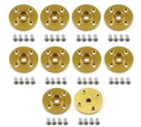 MiJunHD 10Pcs Metal 25T Servo Horn Round Shaped Aluminum Alloy Servo Arm Horn Servo Disc with Screw RC Car DIY Robot MG995 MG996R CNC Standard Kit (Yellow)