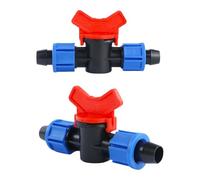 MiJunHD 15mm Double Barbed Locking Nut Drip Irrigation Switch Valve, 2PCS Leak-proof Shut-off Plastic Valve for Inner Diameter 15mm Hose
