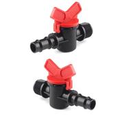 MiJunHD 16mm Hose Barb to G1/2≈20mm≈DN15 Male Thread, 2PCS Drip Irrigation Switch Valve, PE Pipe Hose Tube Shut-off Plastic Valve