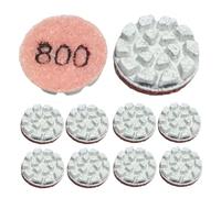 MiJunHD 1inch 25mm Diamond Polishing Pad 800 Grit, 10PCS Wet Water Grinding Discs with Hook & Loop Backing for Marble Agate Quartz Jade Crystal Fine Grinding