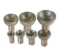 MiJunHD 20-50mm Electroplated Diamond Grinding Head Mounted Points Spherical Concave Head Bead Coarse Grinding Bit M10 Thread for 100 Type Angle Grinder Jade Amber Stone Beeswax 7Pcs