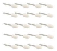 MiJunHD 20Pcs Wool Polishing Wheels Wool Felt Mounted Mandrel Points Polishing Buffing Wheel Grinding Head with 3mm Shank Rotary Tool Kit for Jade Glass Metal Wood(Bullet,10mm)