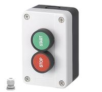 MiJunHD 22mm Momentary Push Button Switch Station Box Emergency Stop Buttons IP65 Waterproof Control Switch for Gate Opener Self-Resetting Self-Locking Industrial Hand-Held Control Box(Two Button)