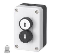 MiJunHD 22mm Momentary Push Button Switch Station Box Emergency Stop Buttons IP65 Waterproof Control Switch for Gate Opener Self-Resetting Self-Locking Industrial Hand-Held Control Box(Two Button)