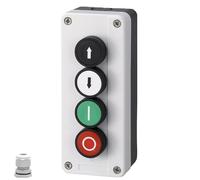 MiJunHD 22mm Momentary Push Button Switch Station Box Emergency Stop Buttons IP65 Waterproof Control Switch for Gate Opener Self-Resetting Self-Locking Industrial Hand-Held Control Box(Four Button)