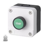 MiJunHD 22mm Momentary Push Button Switch Station Box Emergency Stop Buttons IP65 Waterproof Control Switch for Gate Opener Self-Resetting Self-Locking Industrial Hand-Held Control Box(One Button)