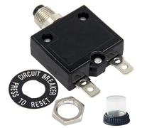 MiJunHD 27A Manual Reset Circuit Breaker,98 Series 125/250VAC Quick Connect Terminal Over Current Overload Protector Push Button Reset Switch with Waterproof Button Cover (1Piece)
