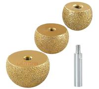 MiJunHD 30/40/50mm Diamond Brazed Round Grinding Head Abrasive Tool M10 Stones Engraving Tool Head Mushroom Head with 80mm Rod for Internal Arc Grinding Flowerpot Cobblestone Granite Marble Rock
