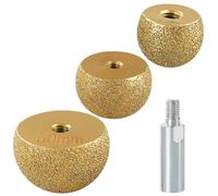 MiJunHD 30/40/50mm Diamond Brazed Round Grinding Head Abrasive Tool M10 Stones Engraving Tool Head Mushroom Head with 60mm Rod for Internal Arc Grinding Flowerpot Cobblestone Granite Marble Rock