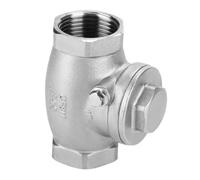 MiJunHD 304 Stainless Steel Swing Check Valve, DN25≈G 1≈32mm Female Thread,WOG 200 PSI One Way Non Return Check Valve, Prevent The Medium Backflow for Oil Water Gas Air (1Piece)