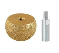 MiJunHD 40mm Diamond Brazed Round Grinding Head Abrasive Tool M10 Thread Stones Engraving Tool Head Mushroom Head with 60mm Rod for Internal Arc Grinding Flowerpot Cobblestone Granite Marble Rock