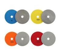 MiJunHD 4PCS Electroplated Diamond Sanding Paper Sheet Pad, 60# 100# 200# 400# Grit 4 inch 100 mm Grinding Sandpaper Pad Hook and Loop Backing for Metal Glass Porcelain Ceramic Hand Polishing Trimming