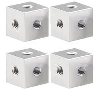 MiJunHD 4Pcs M6x20x20x20mm Cube Connector Aluminum Alloy Profile Hexagonal Square Fixing Block Six-Sided Nut for Acrylic Sheet Hardware Lighting Fixing Bracket DIY Projects Silver