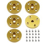 MiJunHD 5Pcs Metal 25T Servo Horn Round Shaped Aluminum Alloy Servo Arm Horn Servo Disc with Screw RC Car DIY Robot MG995 MG996R CNC Standard Kit (Yellow)
