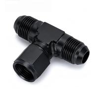 MiJunHD 6AN Male Flare Tee Fitting Adapter T Piece Aluminum with AN6 Female Swivel on Side Black 1Pc