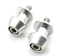MiJunHD 6mm Motorcycle Swing Arm Spools Aluminium Alloy Motorcycle CNC Sliders Stand Swingarm Bobbins(Silver,2Pcs)