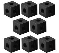 MiJunHD 8Pcs M3x10x10x10mm Cube Connector Aluminum Alloy Profile Hexagonal Square Fixing Block Six-Sided Nut for Acrylic Sheet Hardware Lighting Fixing Bracket DIY Projects Black