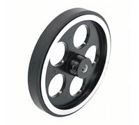 MiJunHD 95mm Metal Drive Wheel Inner Dia 6mm Aluminum Master Wheels Rubber Tires for Smart Robot Chassis Car 1Pc