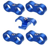 MiJunHD AN10 Hose Separator Clamps,20mm 10AN Fuel Line Mounting Clamps Aluminum Alloy Fitting Adapter,5Pcs Blue