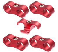 MiJunHD AN10 Hose Separator Clamps,20mm 10AN Fuel Line Mounting Clamps Aluminum Alloy Fitting Adapter,5Pcs Red