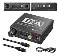 MiJunHD DAC Converter Adapter, 192KHz Digital to Analog Audio HIFI Headphone Amplifier with Toslink to Optical Coaxial Bidirectional,Volume Adjustable Control,3.5mm Jack, L/R RCA for TV Home Cinema
