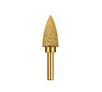 MiJunHD Diamond Brazed Grinding Head 15mm Pointed Type,6mm Round Handle Coarse Grit Polish Burr Drill Bit for Wood Stone Carving, Metal Sanding, Stainless Steel Deburring, Ceramics Trimming (1Piece)