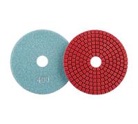 MiJunHD Diamond Polishing Pad, 4 inch 100 mm 400 Grit Sanding Discs for Grinder & Polisher, Hook and Loop Backing Pad for Grinding Buffing Granite Marble Concrete Stone (1 Piece)