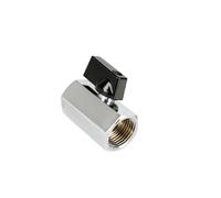 MiJunHD Mini Brass Ball Valve, G 1/4≈12.7MM=DN8 Female Thread Shut Off Switch Valve Pipe Coupler Connector for Air,Water,Gas,Oil,Fuel,Drip,Irrigation (1Piece)