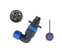 MiJunHD No Soldering Screw Crimping LD16 Elbow Flange Aviation Connector, 3Pin 10A 250V Straight Plug & Panel Socket IP68 Waterproof Wire Junction Box for Cable Diameter Ø4mm-8mm (1 Piece)