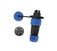 MiJunHD No Soldering Screw Crimping LD16 Flange Aviation Connector, 3Pin 10A 250V Straight Plug & Panel Socket IP68 Waterproof Wire Junction Box for Cable Diameter Ø4mm-8mm (1 Piece)