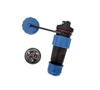 MiJunHD No Soldering Screw Crimping LD16 Rear Nut Aviation Connector, 3Pin 10A 250V Straight Plug & Panel Socket IP68 Waterproof Wire Junction Box for Cable Diameter Ø4mm-8mm (1 Piece)