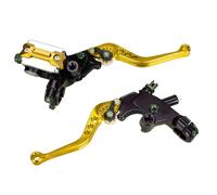 MiJunHD Universal Motorcycle Brake Clutch Lever 7/8" 22mm CNC Handlebar Brake Master Cylinder for Off-Road Motorbike 2Pcs(Yellow)