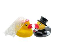 MIK funshopping 2-Piece Set Bath Duck Squeaky Duck Bath Toy - Wedding Couple Ducks Bride and Groom