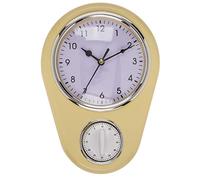 MIK funshopping Retro Cream Kitchen Wall Clock Vintage Time with 60 Minutes Kitchen Timer
