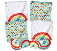 MIK funshopping Set of Magic Washcloths, Magic Cloth, Magic Towel, Party Bag, Children's Gift Tombola (Set of 4, Rainbow 2)