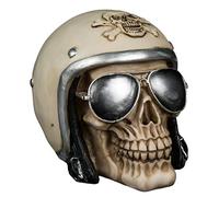 MIK funshopping Skull Design Money Box Money Box (Skull with White Motorcycle Helmet)