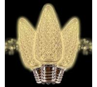 MIK Solutions C9 Christmas Lights LED Bulb (Pack of 25) Soft Warm White Replacement Christmas Bulbs Directional Retrofitting Candle Shape Commercial Grade E17 Socket Roof Lights Bulbs (500)