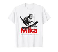 MIKA - Cute Boy Name with cool with cool Cat & Skateboard T-Shirt