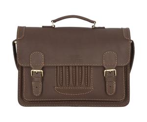 Mika Reed briefcase leather 39 cm brown