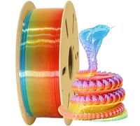 MIKA3D Clear Rainbow Fast Color Change Multi Colored PLA 3D Printing Filament, Widely Fit for 3D Printer, 1.75mm Color Change Gradually Random Quickly PLA, 1KG 2.2LBS Transparent Multicolor PLA