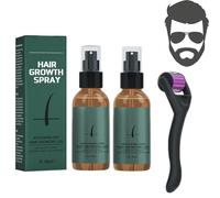 Mikabila Beard Growth Kit, 2pcs - Serum & Stimulate Roller, 0.5mm Derma Roller, Facilitates New & Old Hair Growth, Beard Grooming Tools for Rapid Growth