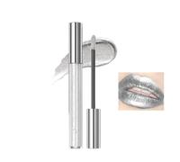Mikabila Metallic Shine Glitter Lipstick,Sparkle Lip Gloss Glitter Liquid Lipstick Set,Matte Lipstick Makeup Lipsticks Long Lasting Waterproof Non-Stick Cup Lip Gloss High-shine(Silver White)